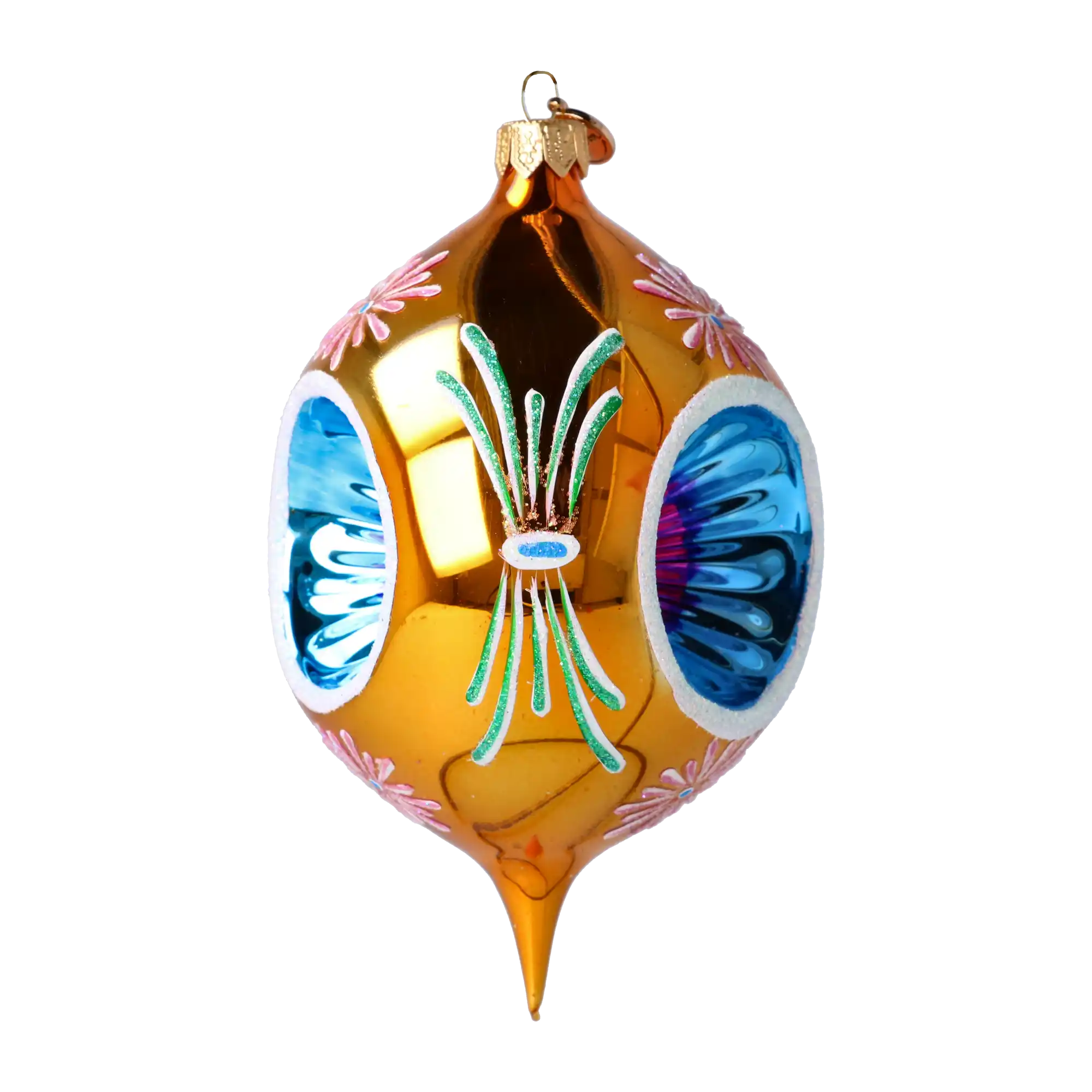 Złoty Zmierzch Ręcznie Wykonana Szklana Ozdoba Bożonarodzeniowa