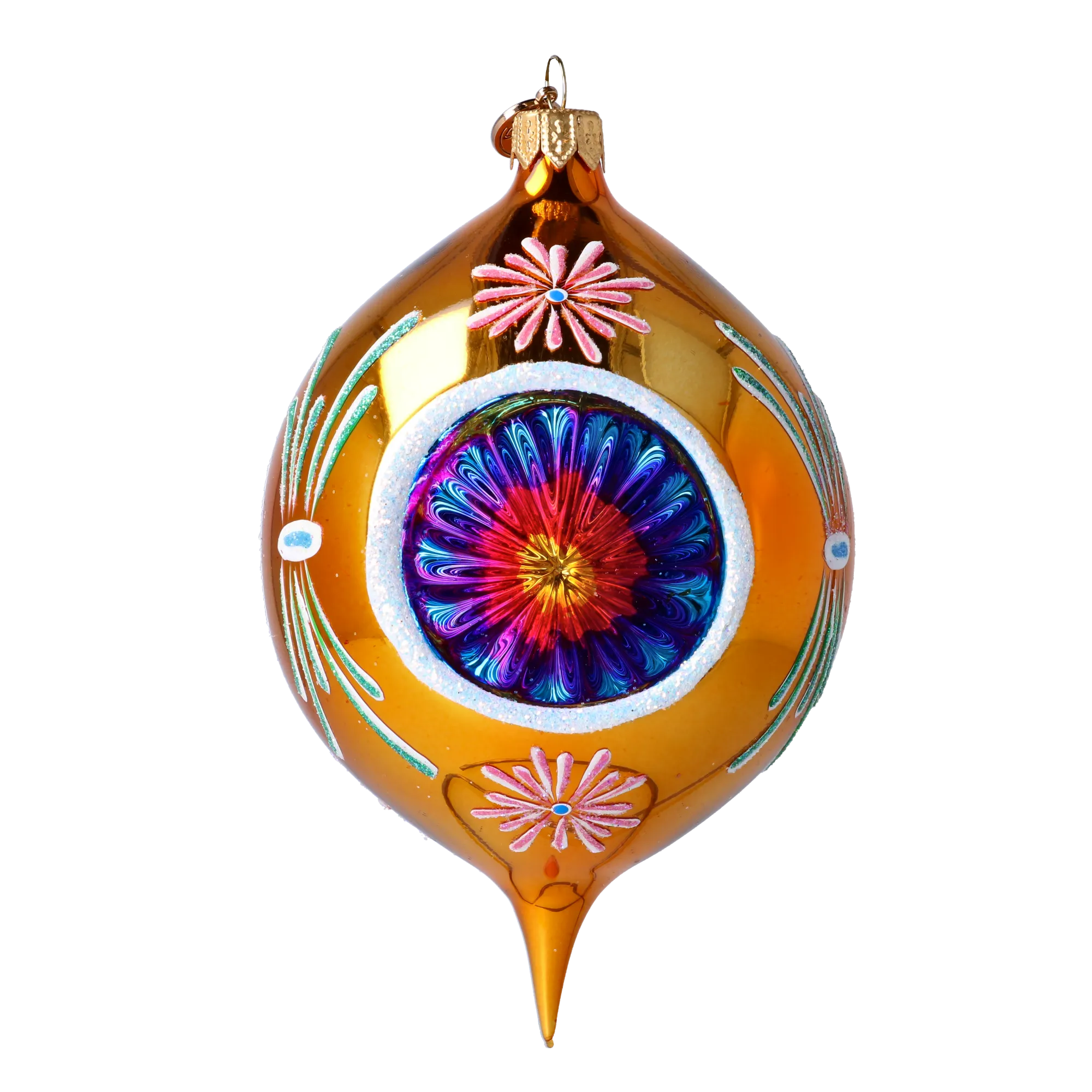 Golden Twilight  Handmade Glass Christmas ornament 2024-288