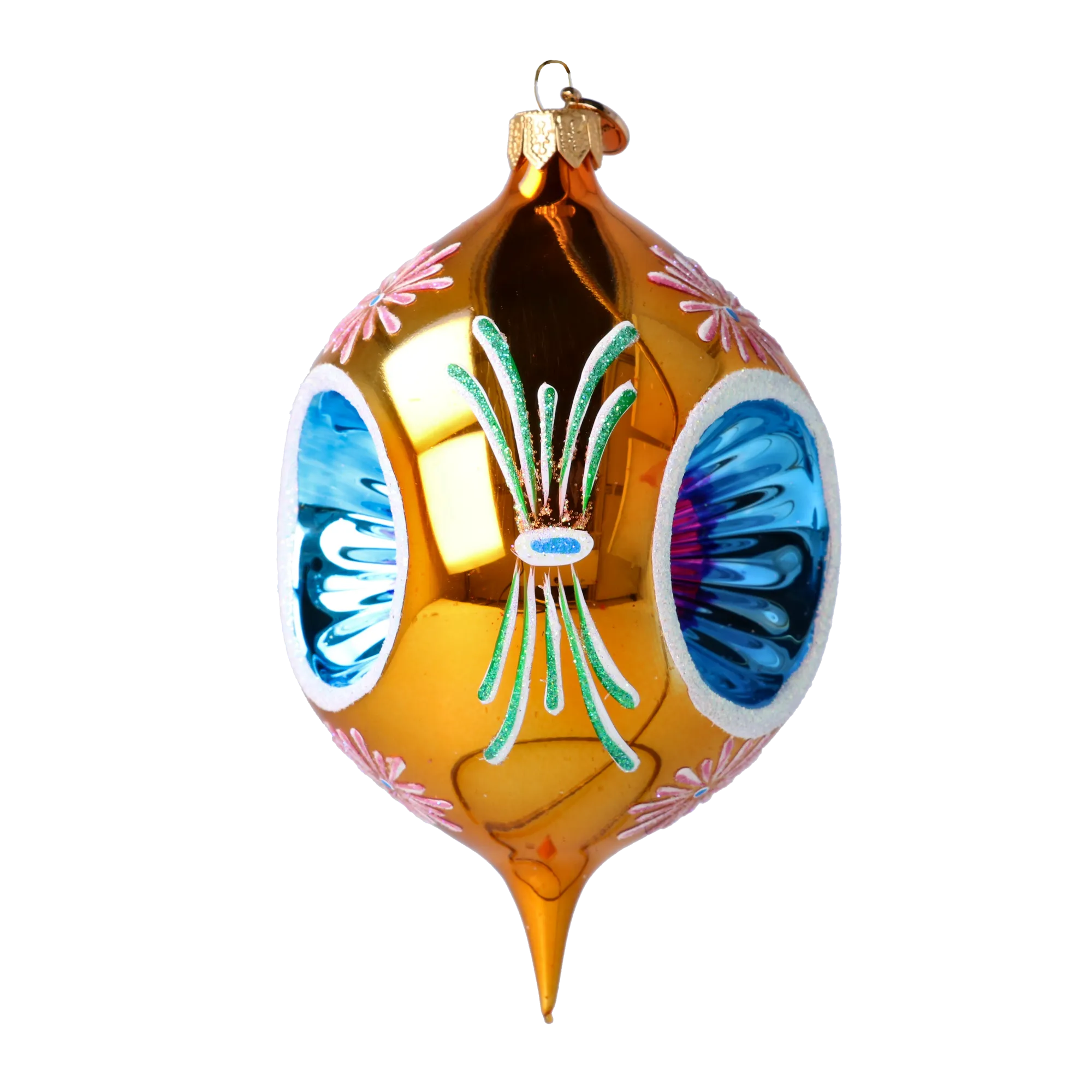 Golden Twilight  Handmade Glass Christmas ornament 2024-288