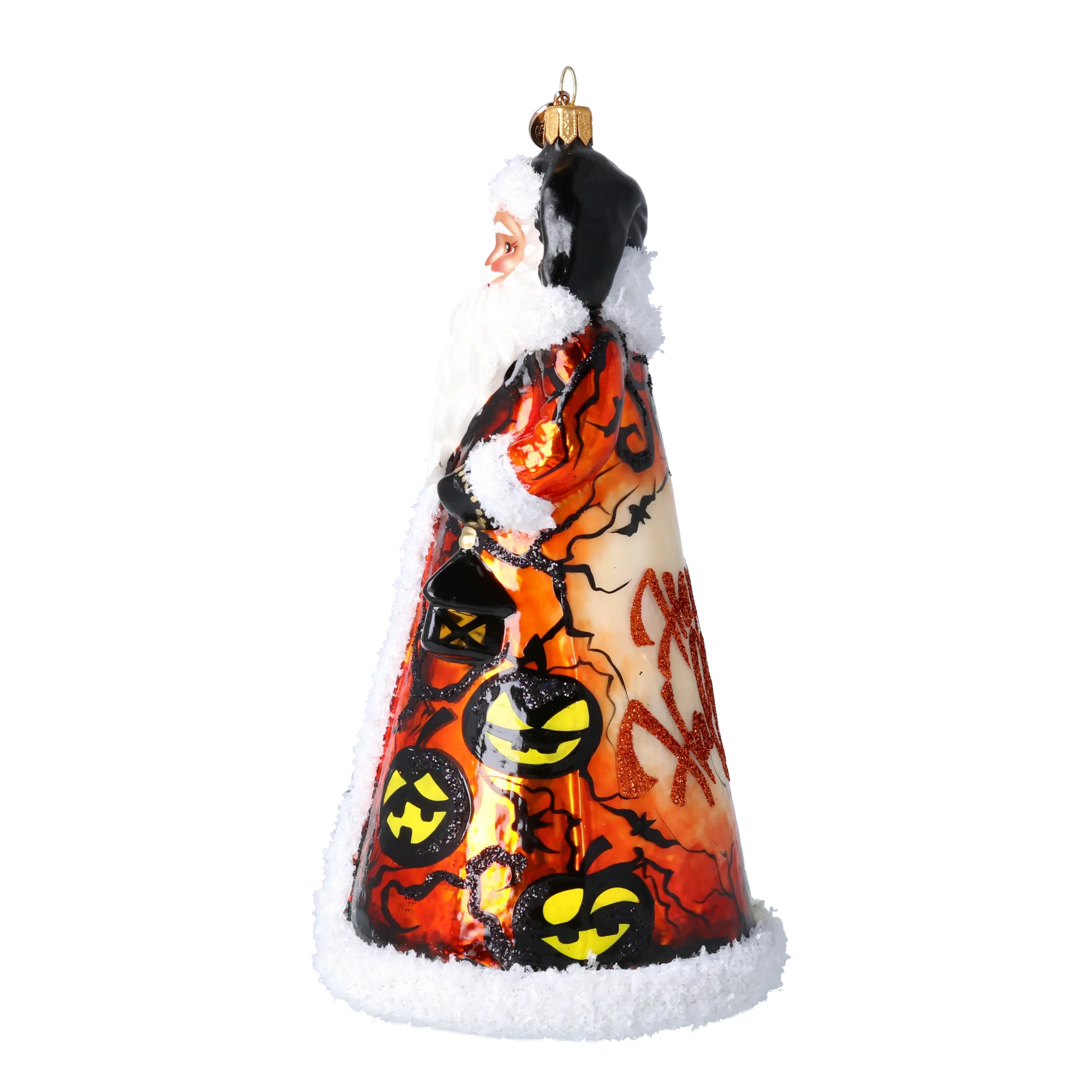 Midnight Pumpkin Santa Claus Premium christmas glass ornament 2024-291
