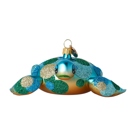 Turtle - Sea Friend. Handmade Glass Christmas ornament. 2024-293