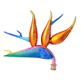 Equatorial Saffron Ascent | Hand-Painted Glass Ornament | Blubom 2024-301