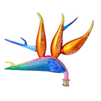 Equatorial Saffron Ascent | Hand-Painted Glass Ornament | Blubom 2024-301