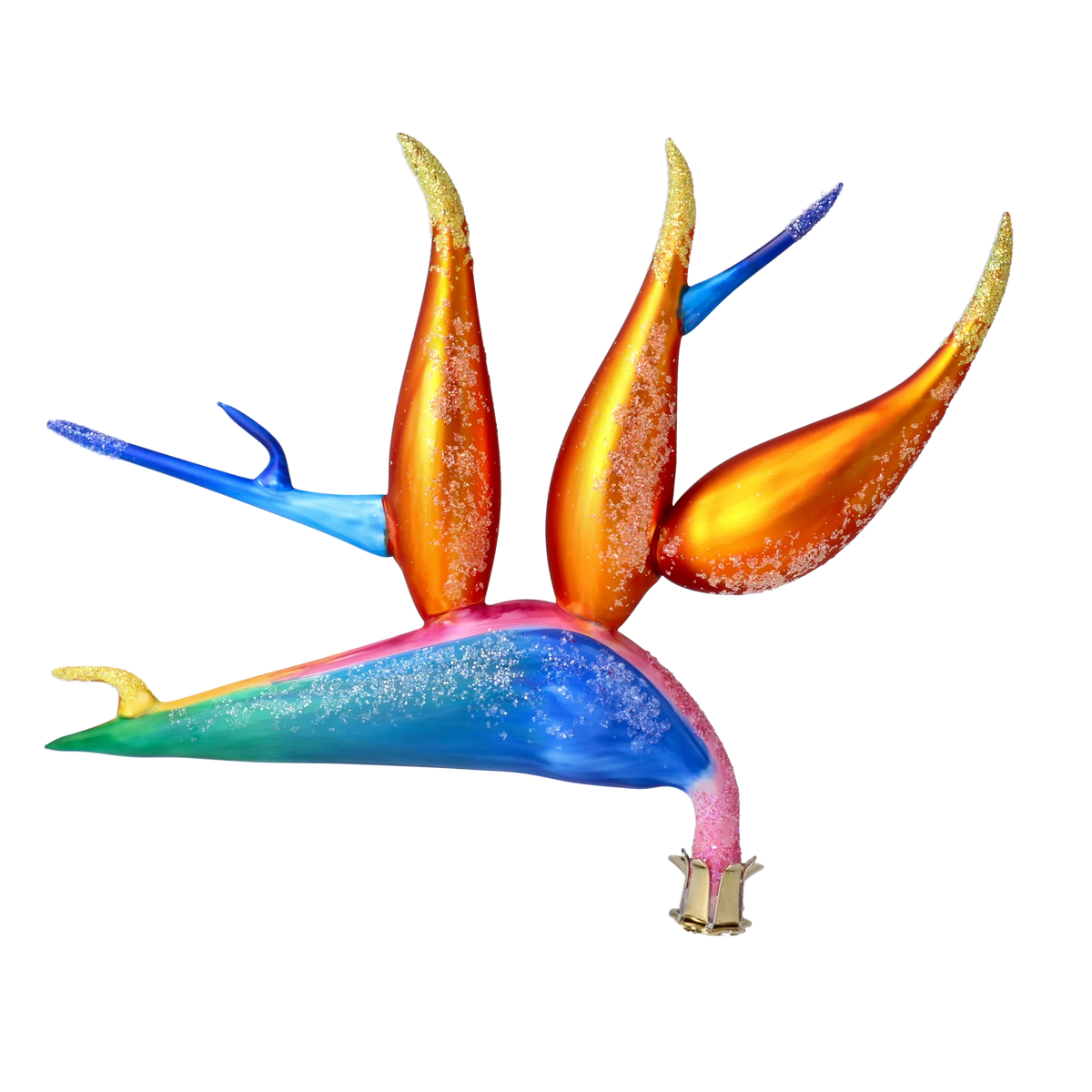 Equatorial Saffron Ascent | Hand-Painted Glass Ornament | Blubom 2024-301
