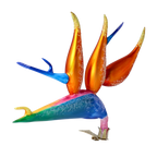 Equatorial Saffron Ascent | Hand-Painted Glass Ornament | Blubom 2024-301