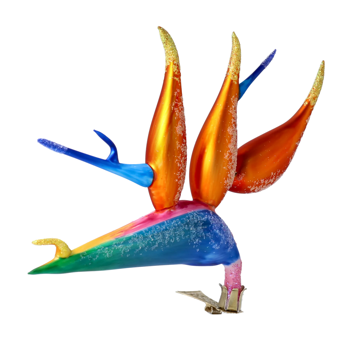Equatorial Saffron Ascent | Hand-Painted Glass Ornament | Blubom 2024-301