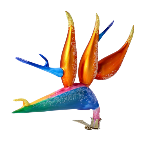Equatorial Saffron Ascent | Hand-Painted Glass Ornament | Blubom 2024-301