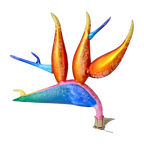 Equatorial Saffron Ascent | Hand-Painted Glass Ornament | Blubom 2024-301
