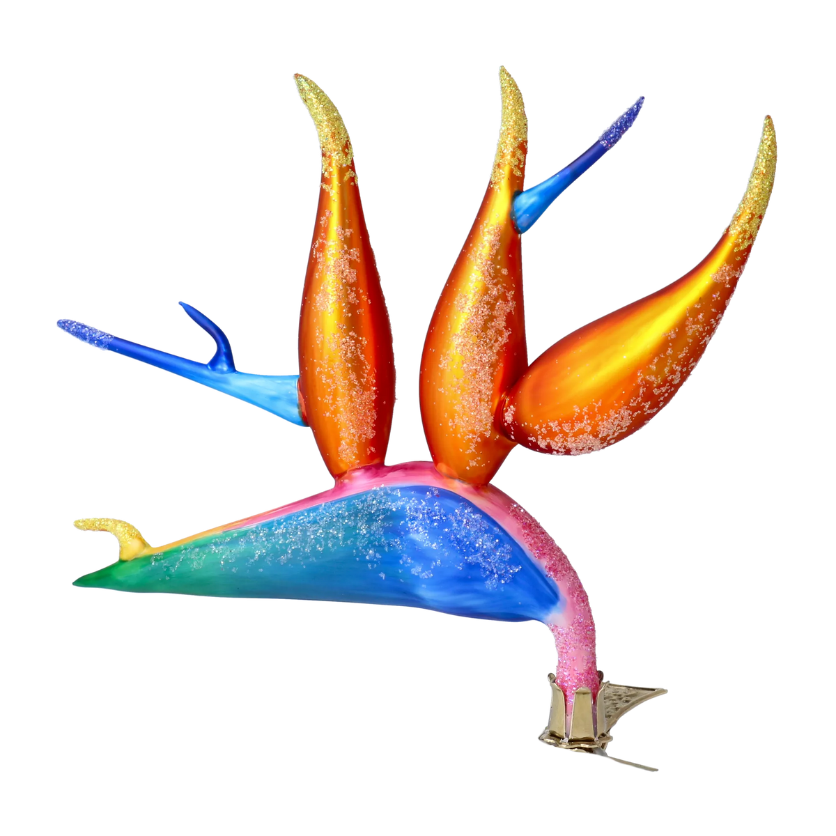 Equatorial Saffron Ascent | Hand-Painted Glass Ornament | Blubom 2024-301