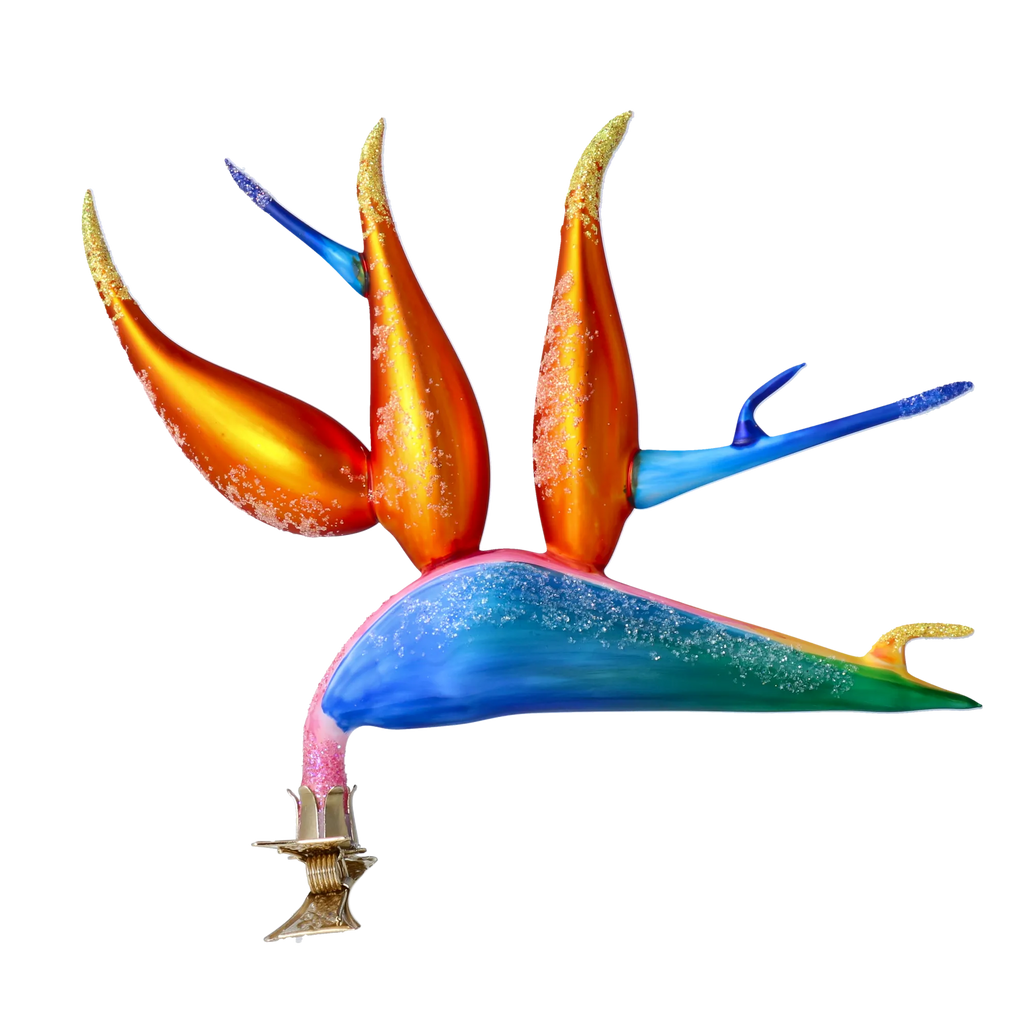 Equatorial Saffron Ascent | Hand-Painted Glass Ornament | Blubom 2024-301