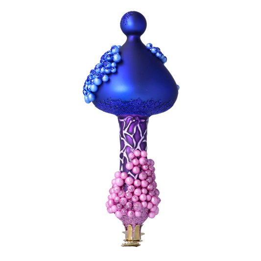 Midnight Sapphire Mystic Toadstool Premium christmas glass ornament 2024-302