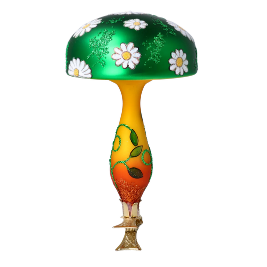 Emerald Daisy Toadstool Premium christmas glass ornament 2024-304