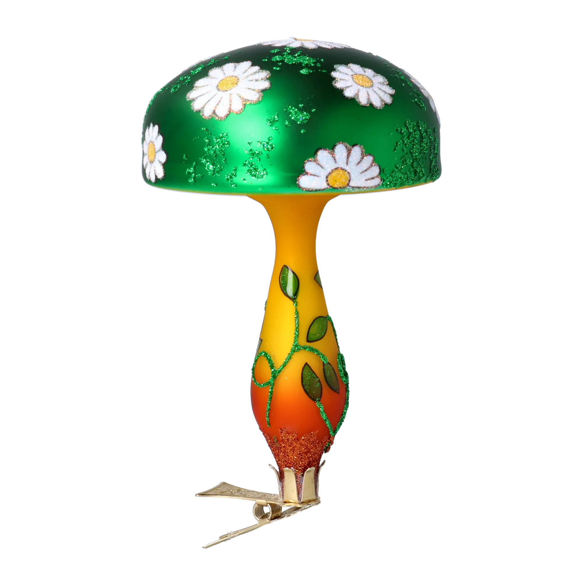 Emerald Daisy Toadstool Premium christmas glass ornament 2024-304