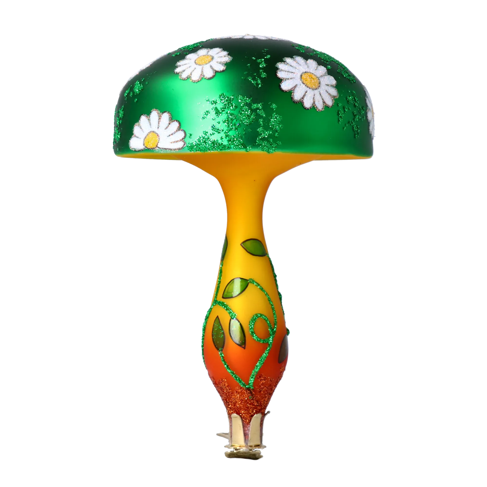 Emerald Daisy Toadstool Premium christmas glass ornament 2024-304