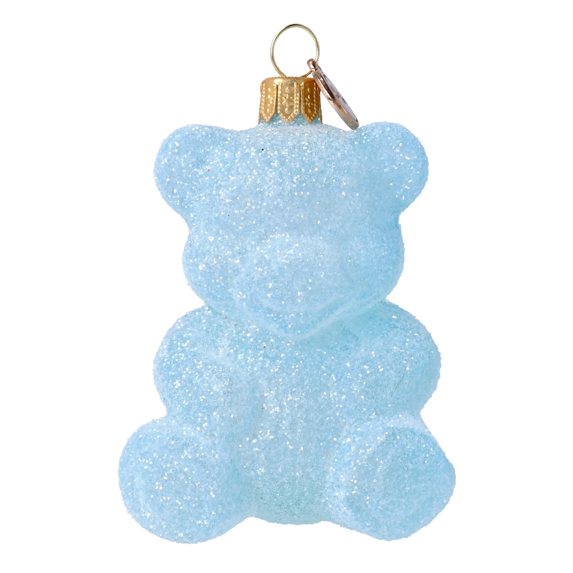 Frosted Azure Gummy Bear Premium christmas glass ornament 2024-310