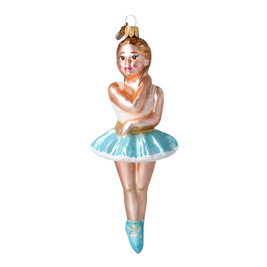 Turquoise Prima Ballerina Premium christmas glass ornament 2024-317