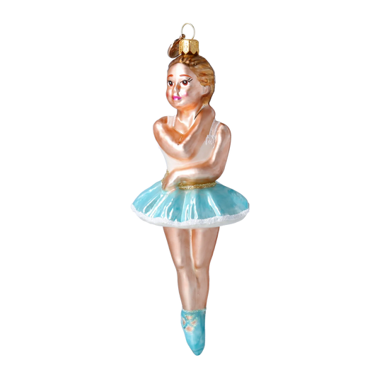 Turquoise Prima Ballerina Premium christmas glass ornament 2024-317