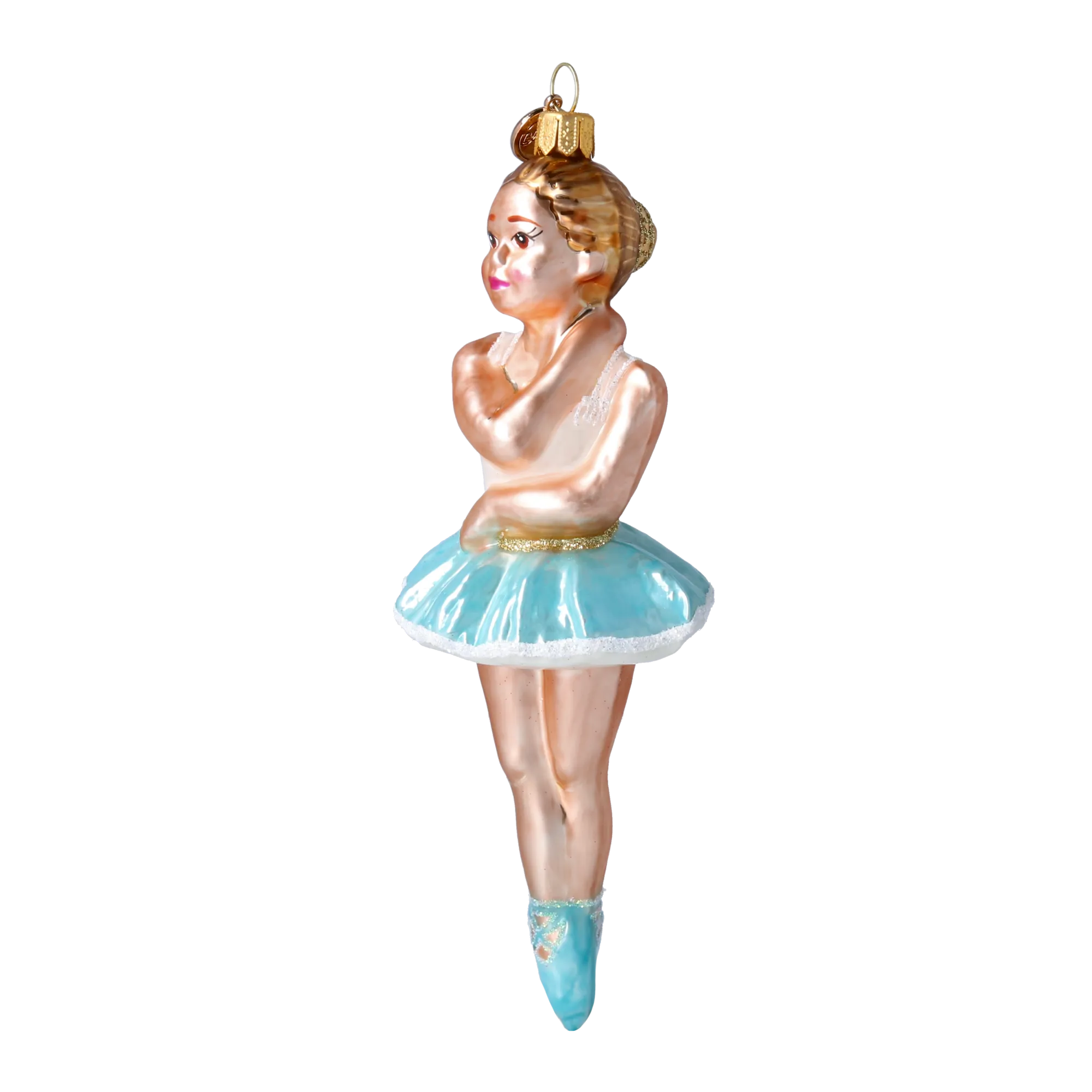 Turquoise Prima Ballerina Premium christmas glass ornament 2024-317