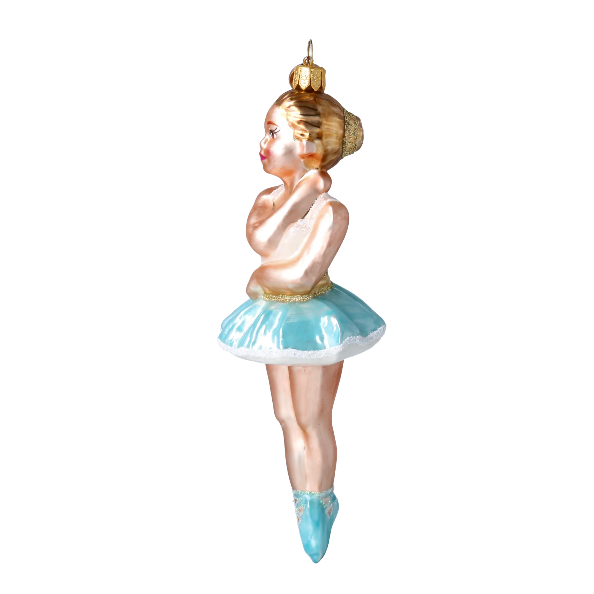 Turquoise Prima Ballerina Premium christmas glass ornament 2024-317