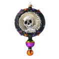 Załaduj obraz do przeglądarki galerii, Drop - Skull - Dancing Shadows. Handmade Glass Christmas ornament. 2024-318
