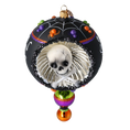 Załaduj obraz do przeglądarki galerii, Drop - Skull - Dancing Shadows. Handmade Glass Christmas ornament. 2024-318
