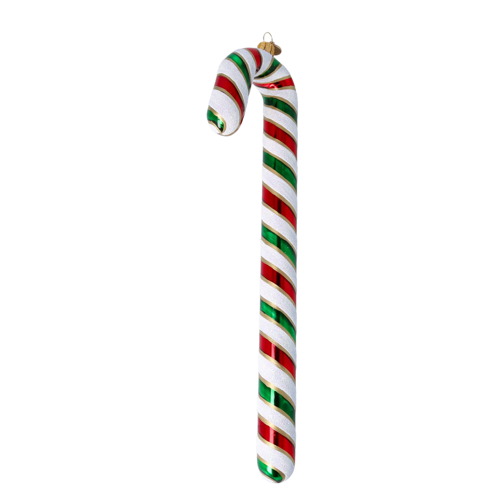 Stately Peppermint Verse | Hand-Painted Glass Ornament | Blubom 2024-327