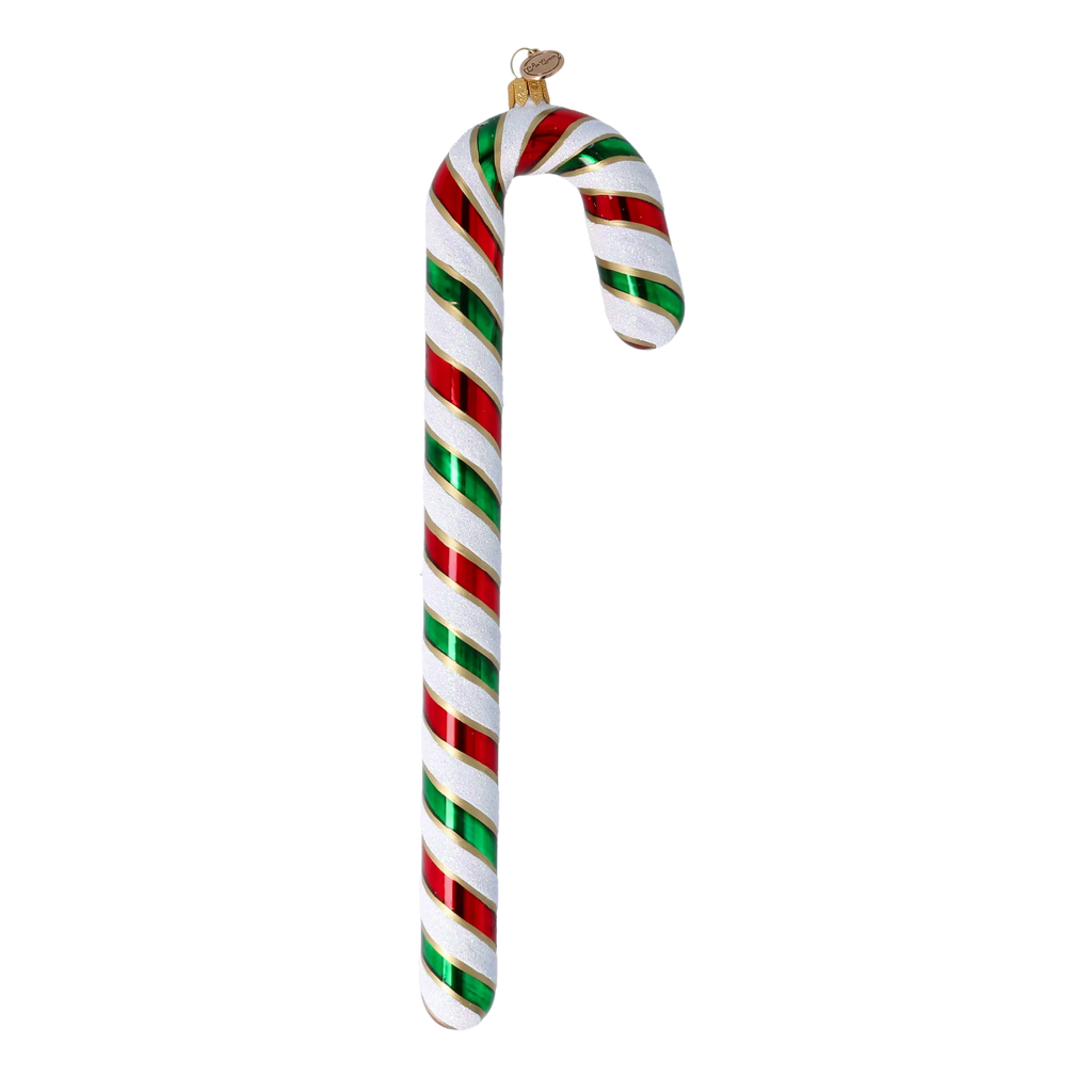 Stately Peppermint Verse | Hand-Painted Glass Ornament | Blubom 2024-327