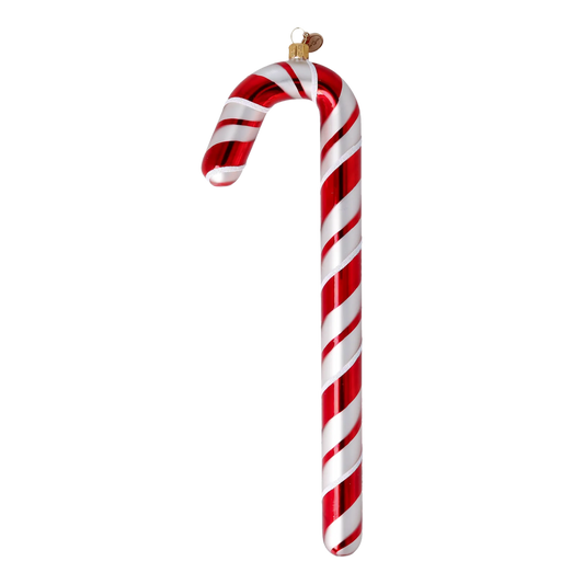 Red & White Candy Cane  Handmade Glass Christmas ornaments 2024-328