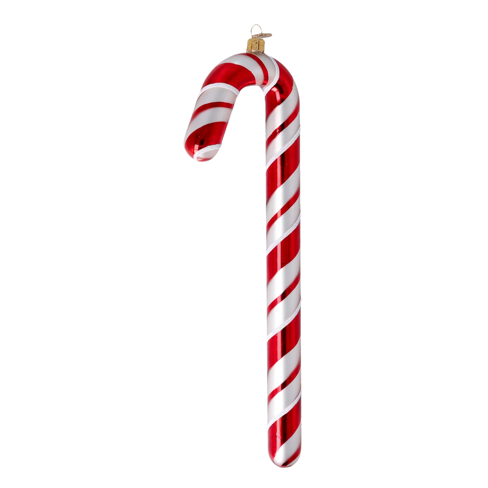 Red & White Candy Cane  Handmade Glass Christmas ornaments 2024-328