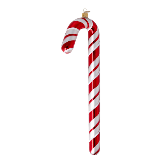 Red & White Candy Cane  Handmade Glass Christmas ornaments 2024-328