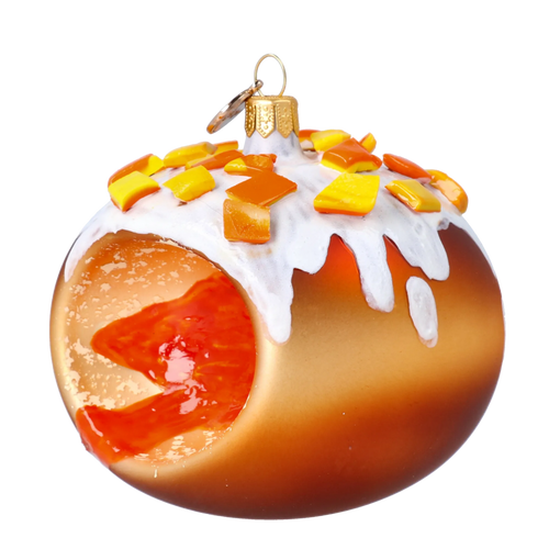 Honeyed Amber Bloom | Hand-Painted Glass Ornament | Blubom 2024-330