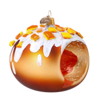 Honeyed Amber Bloom | Hand-Painted Glass Ornament | Blubom 2024-330