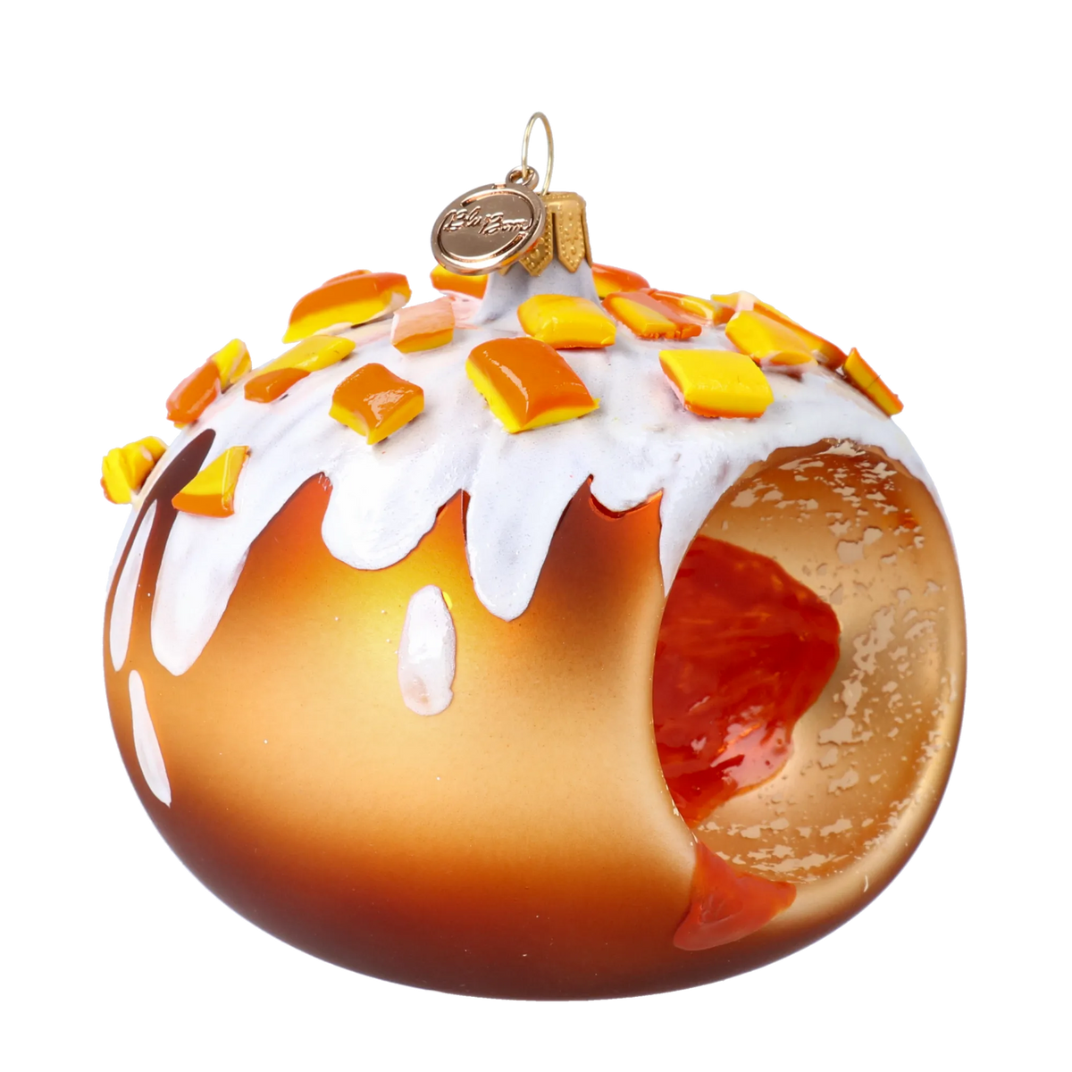 Honeyed Amber Bloom | Hand-Painted Glass Ornament | Blubom 2024-330