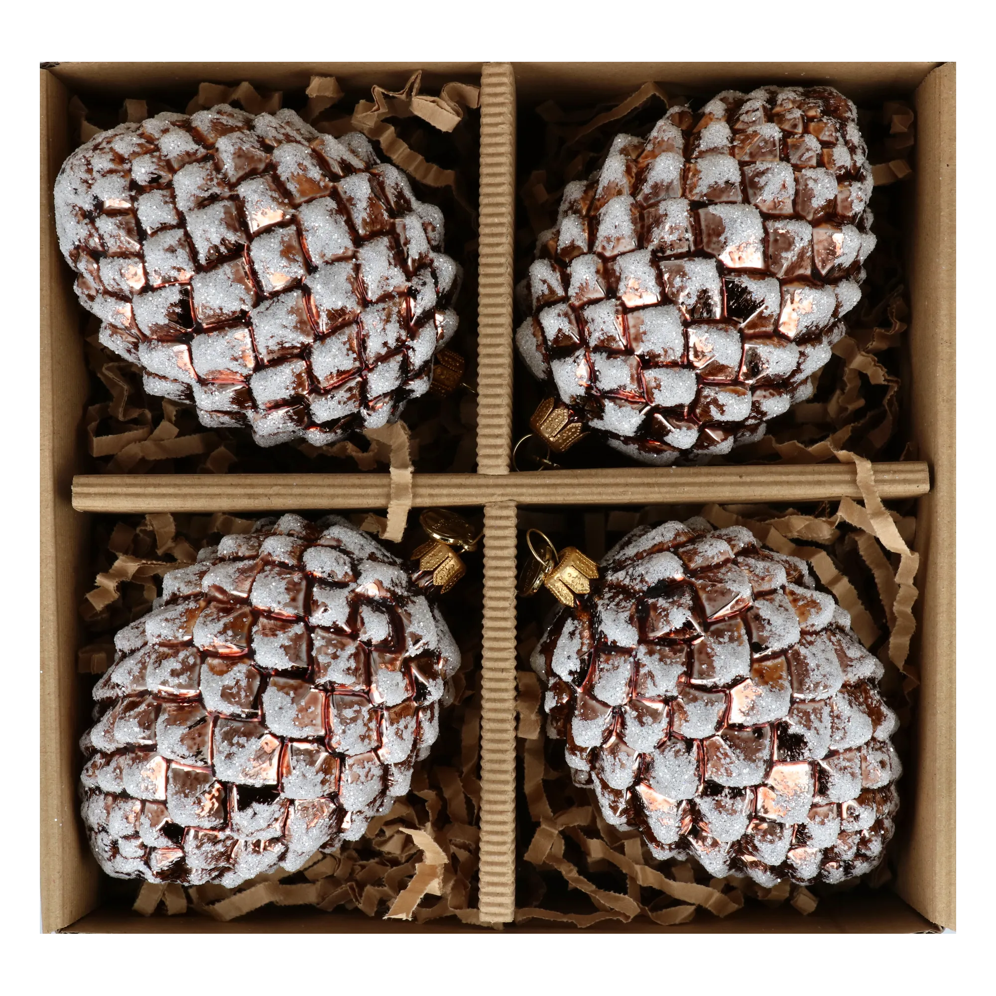 Christmas Cones from the Forest Glade. Handmade Glass Christmas ornament. 2024-338