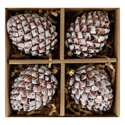 Christmas Cones from the Forest Glade. Handmade Glass Christmas ornament. 2024-338