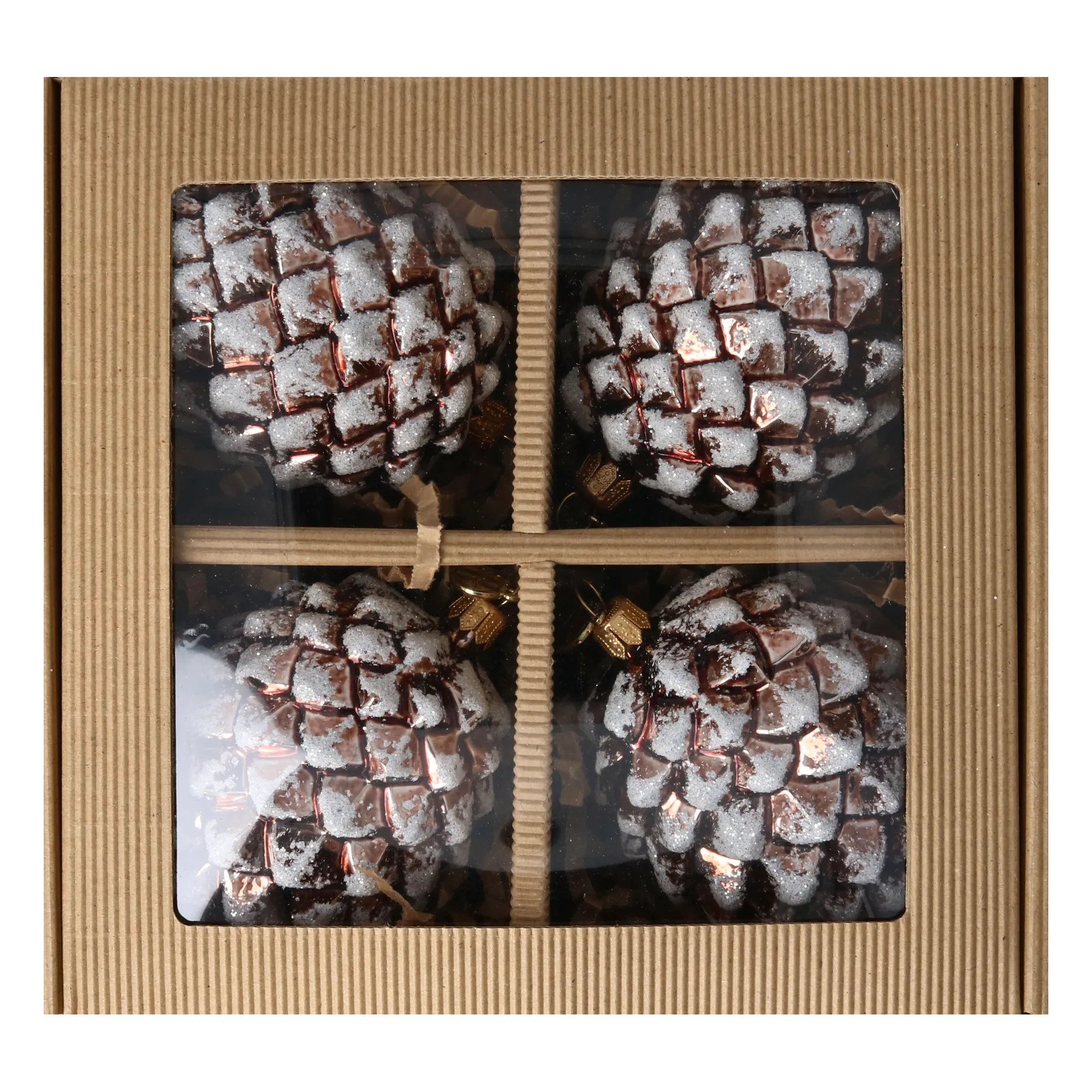 Christmas Cones from the Forest Glade. Handmade Glass Christmas ornament. 2024-338