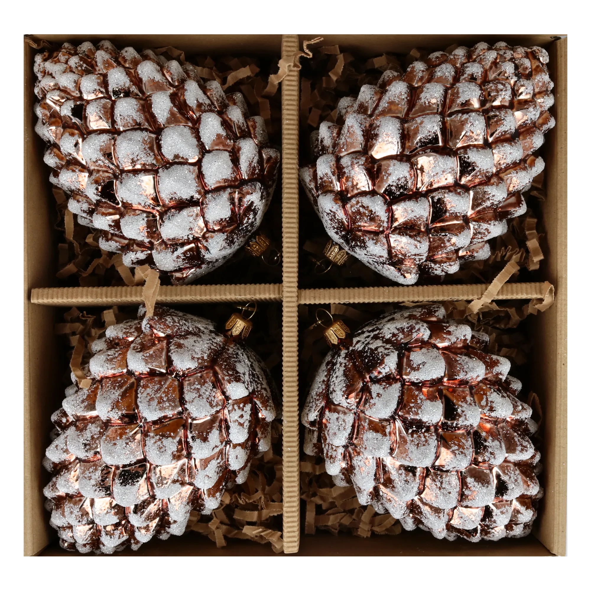 Snow Cones from the Winter Forest. Handmade Glass Christmas ornament. 2024-339