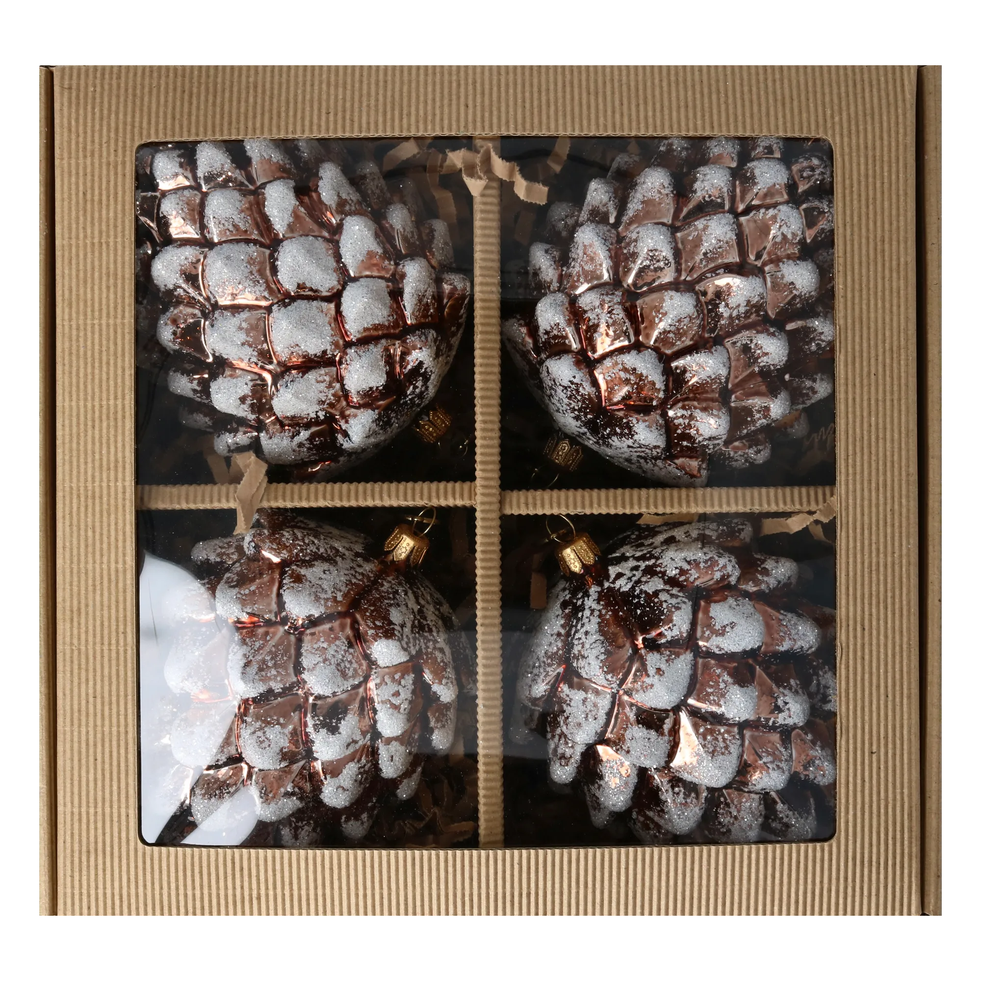 Snow Cones from the Winter Forest. Handmade Glass Christmas ornament. 2024-339