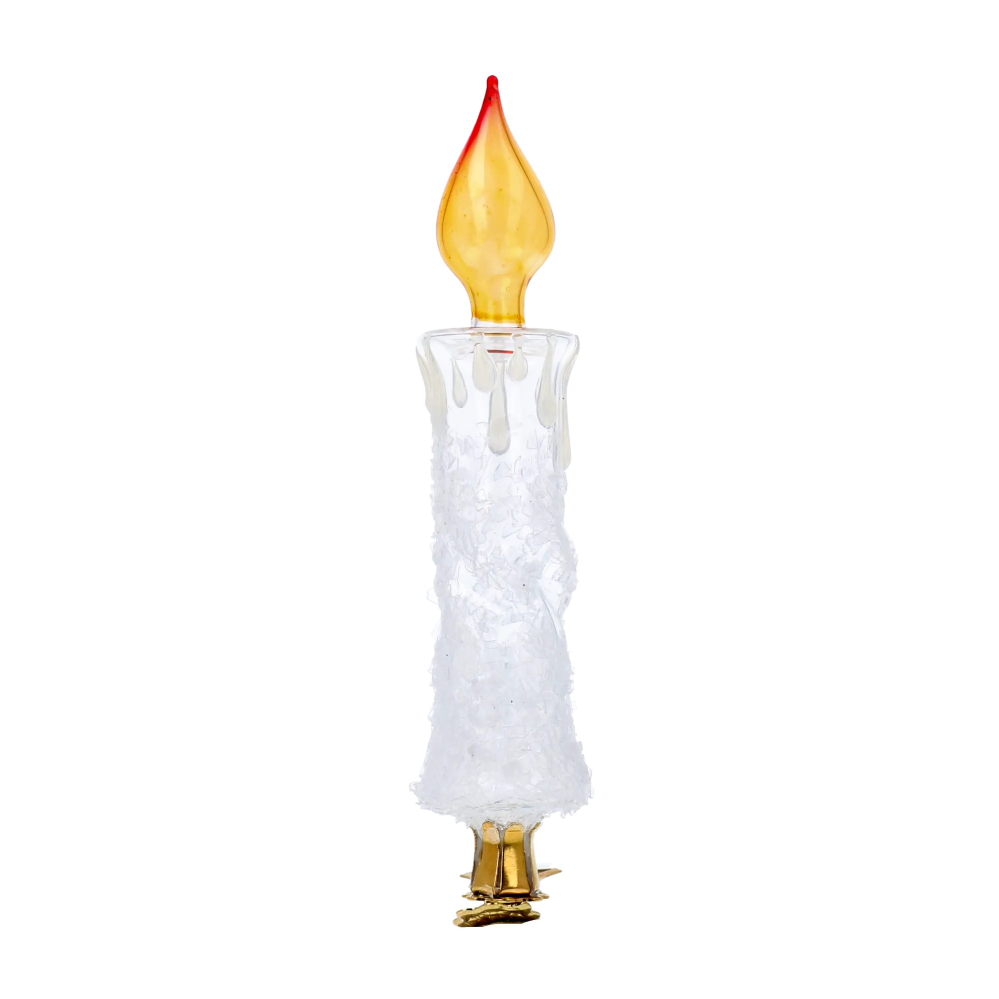 Crystalline Amber Candle Premium christmas glass ornament 2025-001