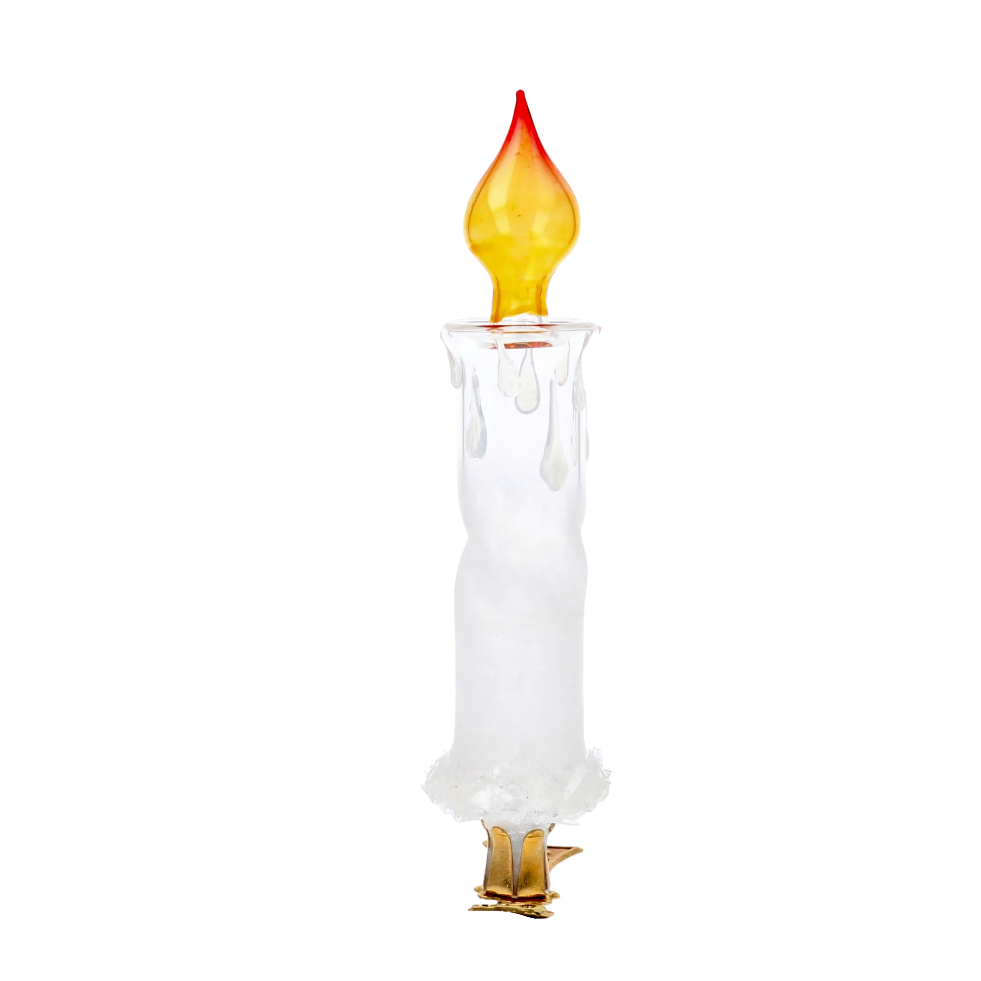 Amber Flame Candle Premium christmas glass ornament 2025-002
