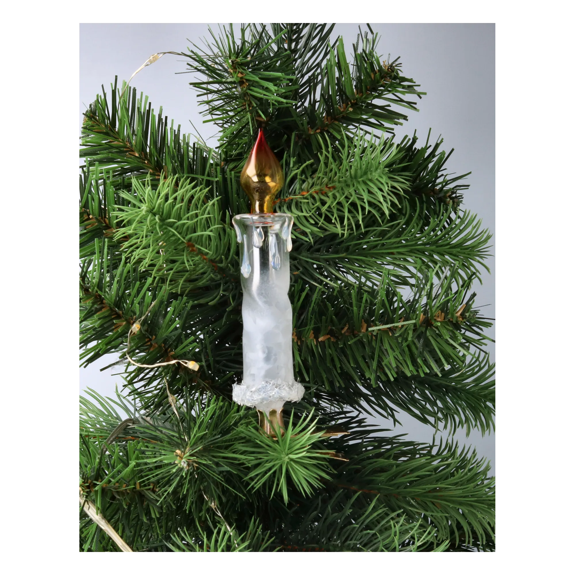 Amber Flame Candle Premium christmas glass ornament 2025-002