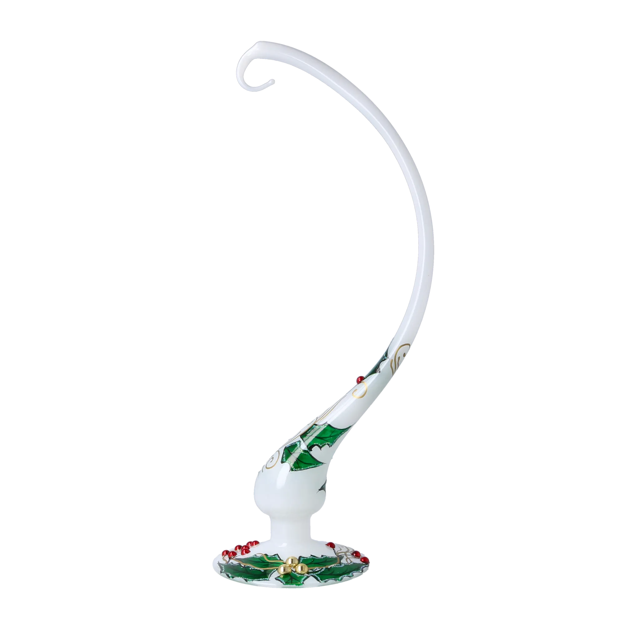 Ivory Holly Arched Stand Premium christmas glass ornament 2025-006