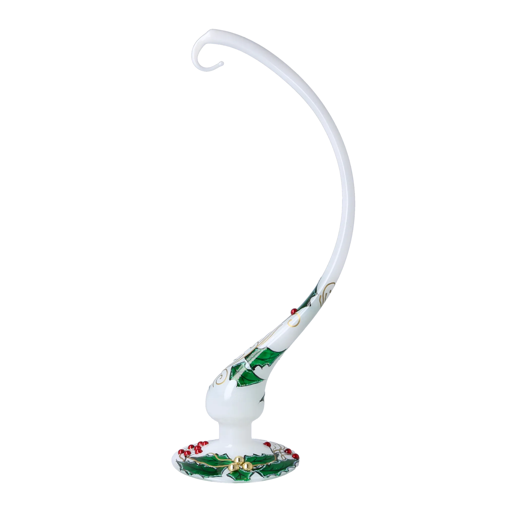 Ivory Holly Arched Stand Premium christmas glass ornament 2025-006