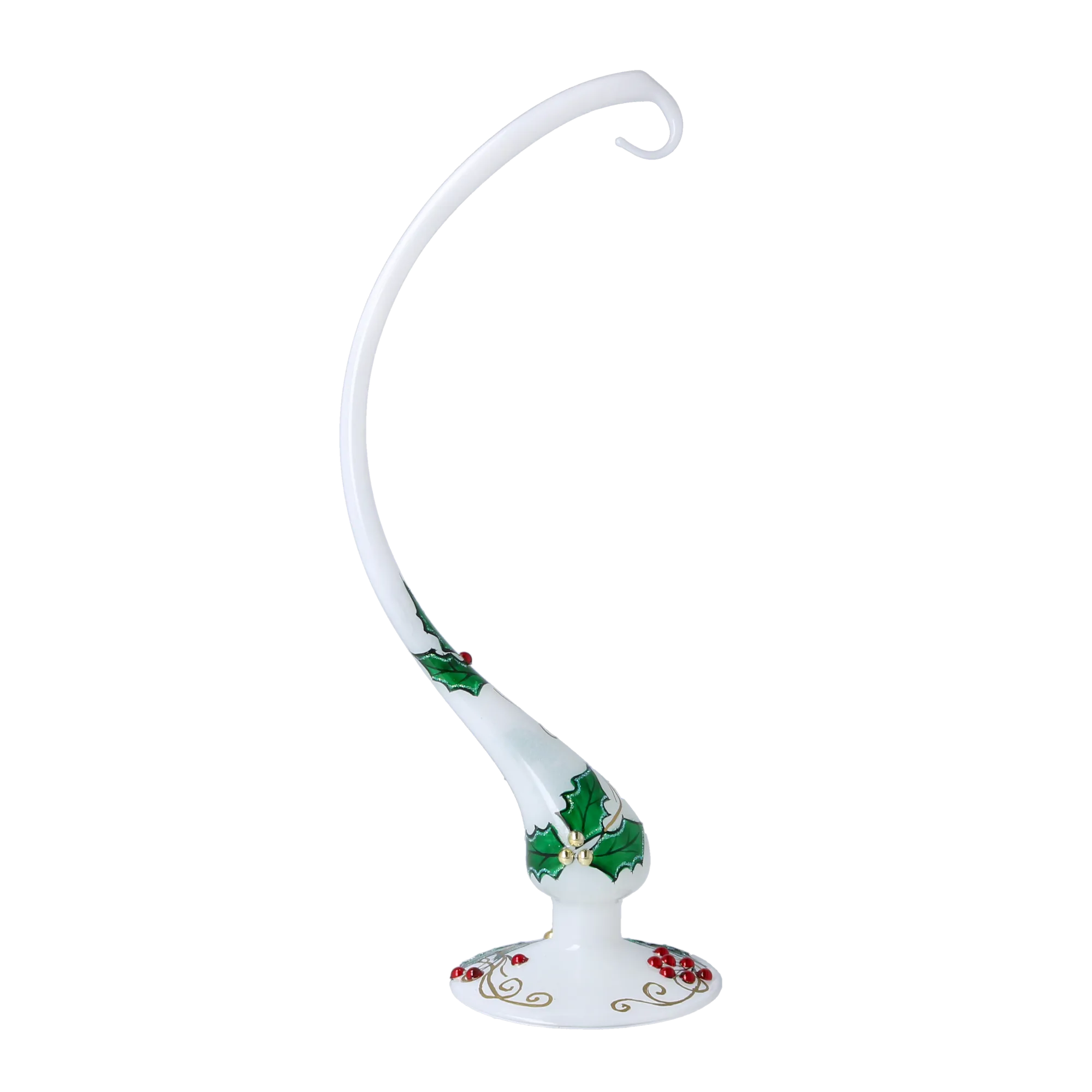 Ivory Holly Arched Stand Premium christmas glass ornament 2025-006