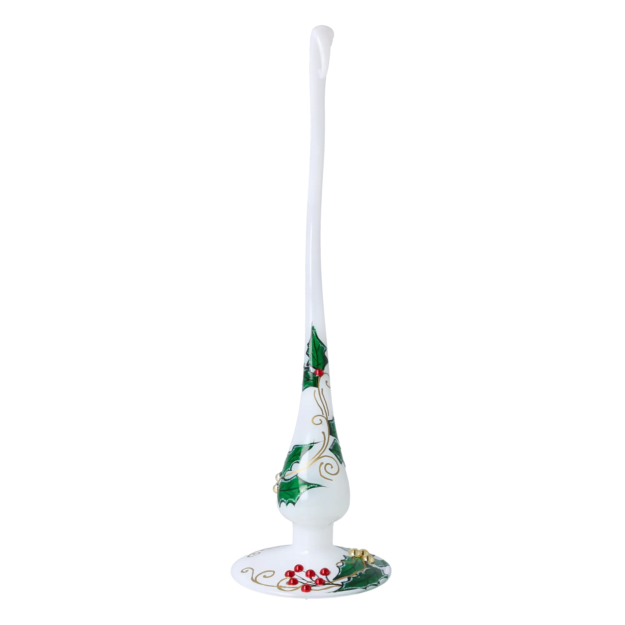 Ivory Holly Arched Stand Premium christmas glass ornament 2025-006