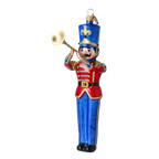 Gallant Brass Clarion | Hand-Painted Glass Ornament | Blubom 2025-008