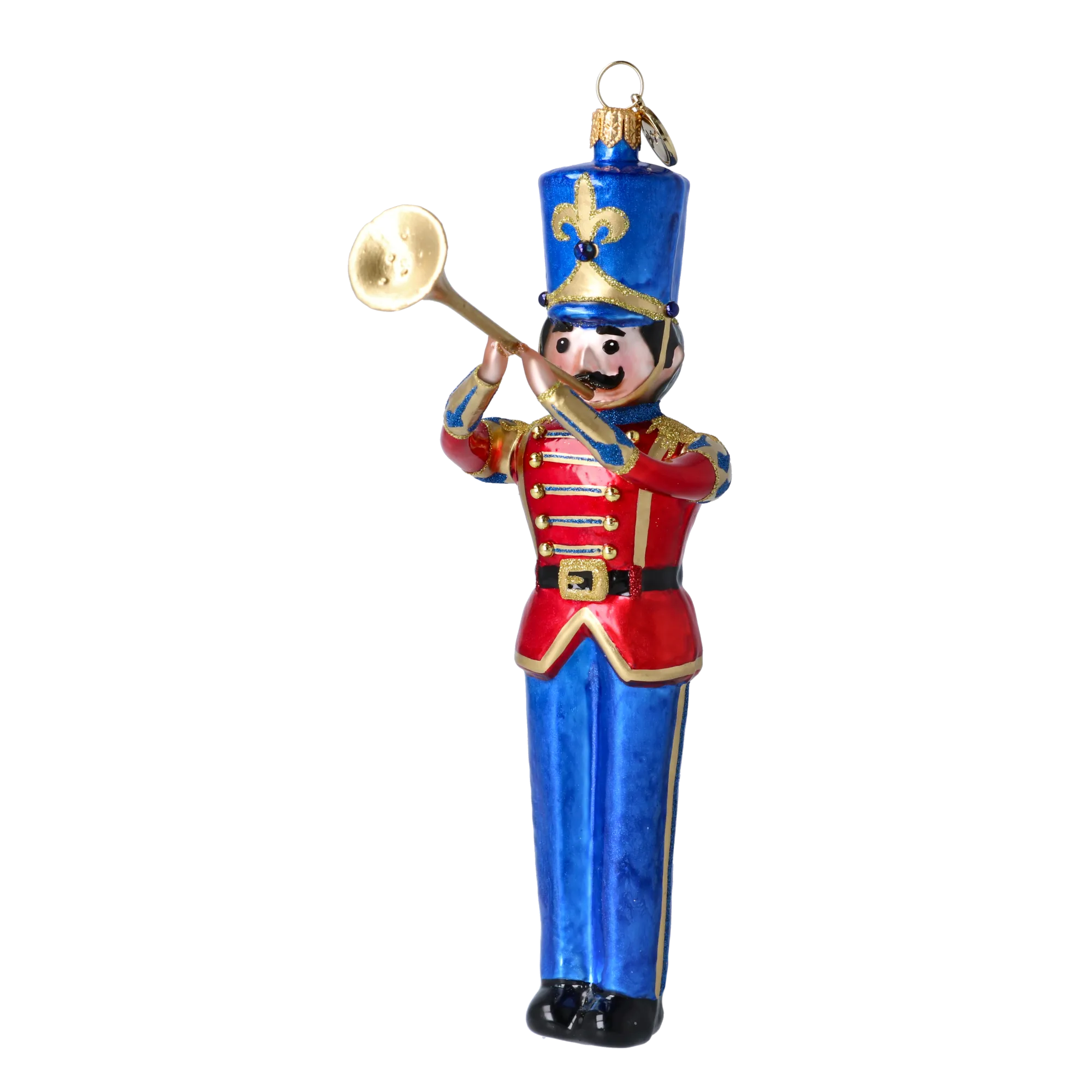 Royal Blue Trumpeter Premium christmas glass ornament 2025-008
