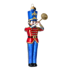 Gallant Brass Clarion | Hand-Painted Glass Ornament | Blubom 2025-008