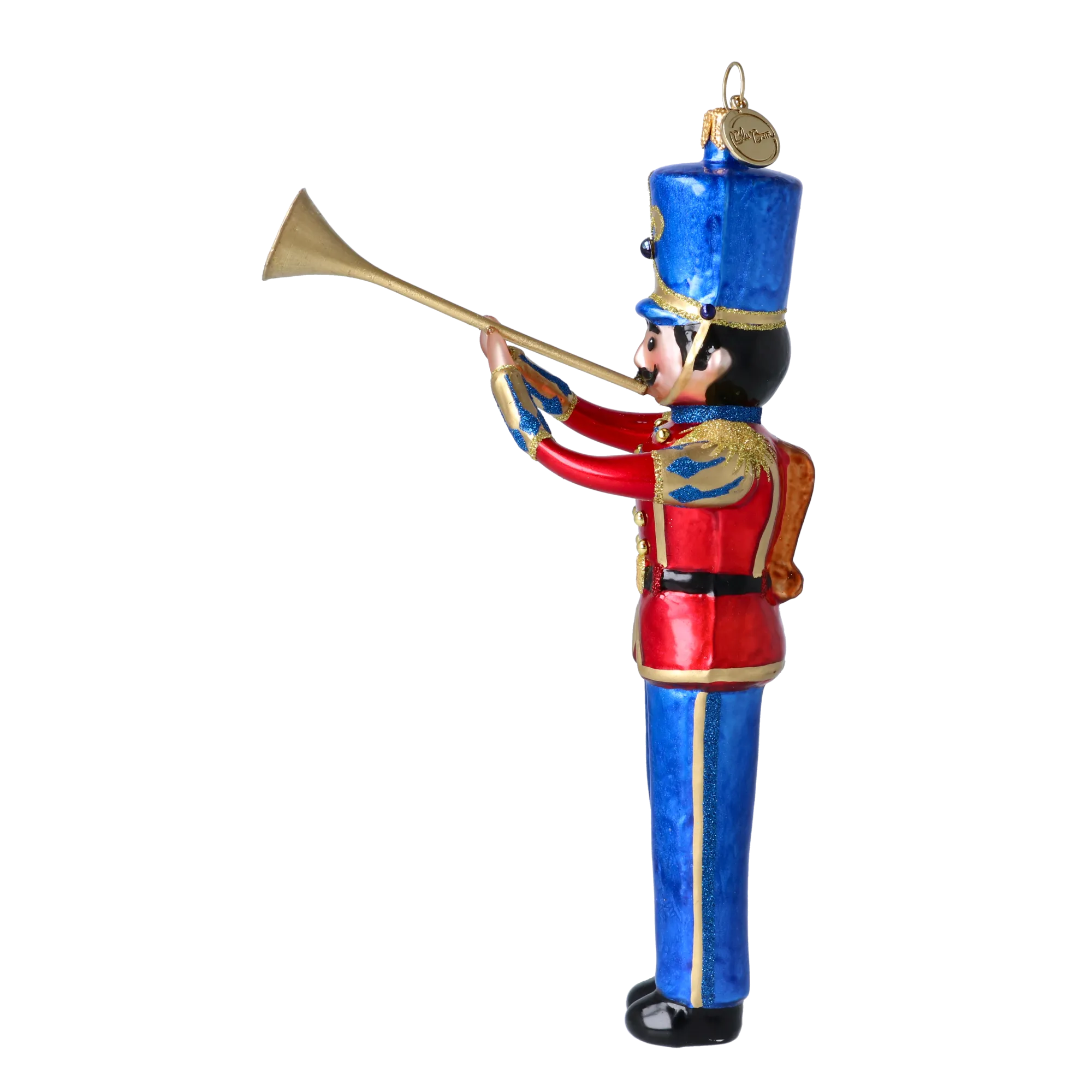 Royal Blue Trumpeter Premium christmas glass ornament 2025-008