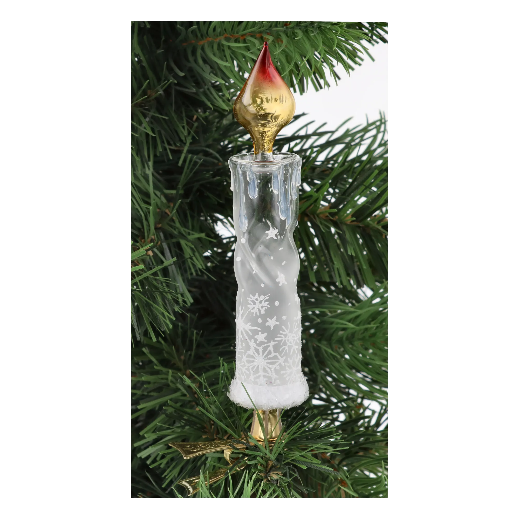 Snowflake Candle Handmade Glass Christmas ornaments 2025-010
